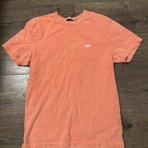 Obey Men's Short Sleeve Tee in Coral